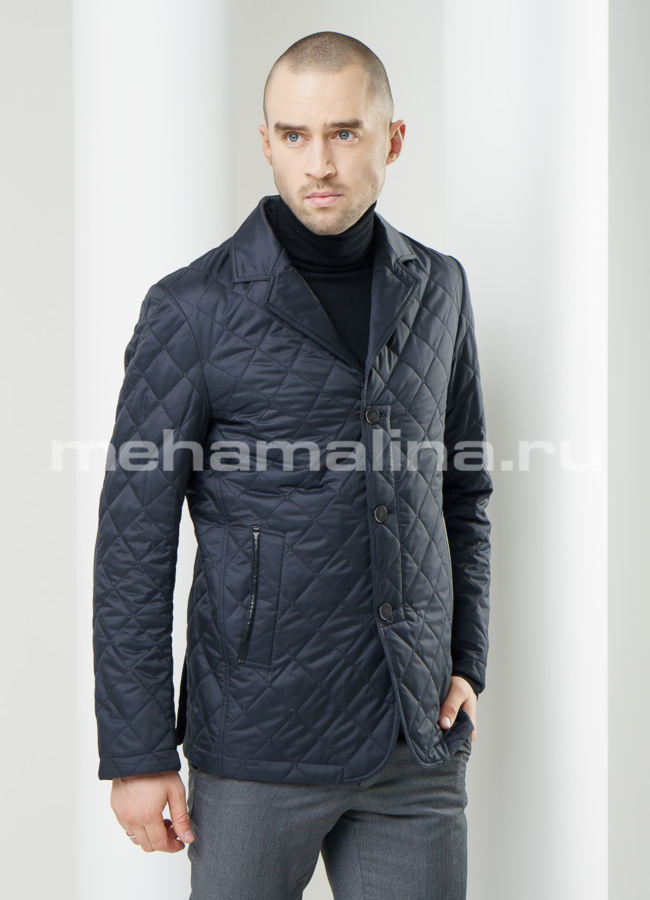 Мужская куртка, английский воротник модель № KP-126 меха малина