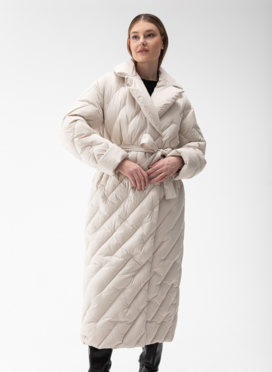 Женский пуховик с английским воротником