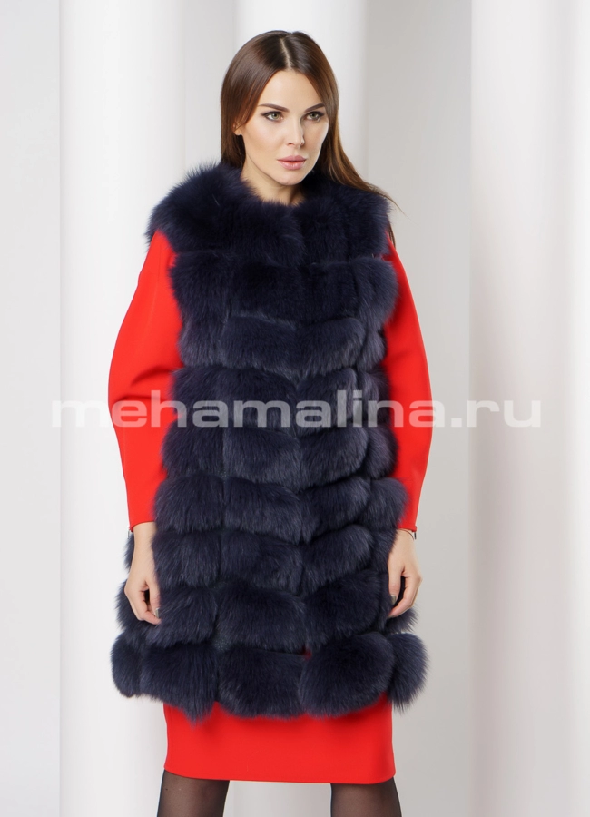 Жилет из песца  модель № M-159 универмаг малина