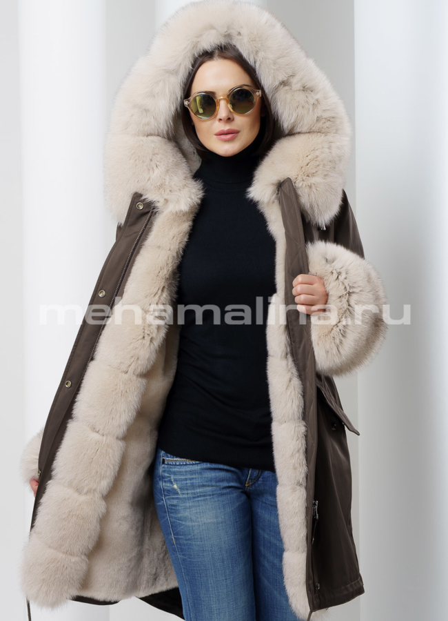 Парка на меху Malina siberian wear модель № П-105 меха малина