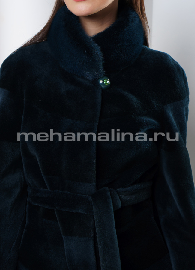 фото Укороченная шуба из стриженной нутрии модель № S-547