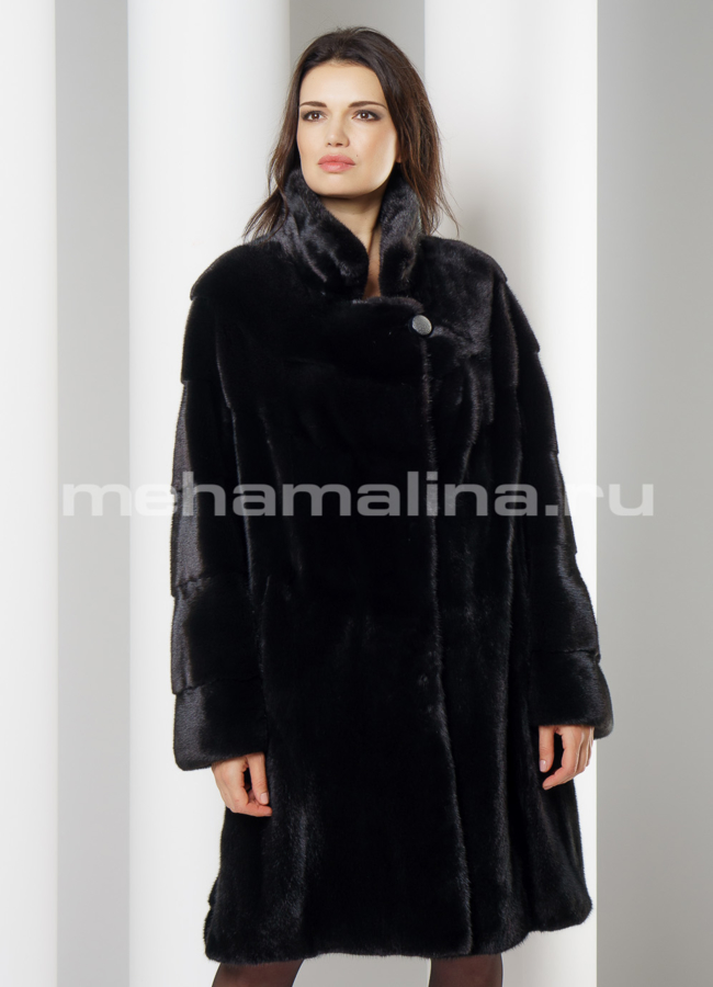 Шуба из норки модель № S-646 меха малина