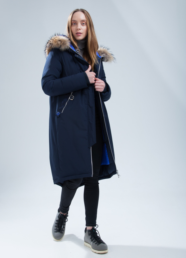Парка-трансформер женская модель № П-363 меха малина