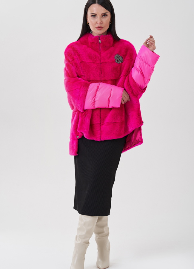 фото Короткая шуба из норки  модель № 24654