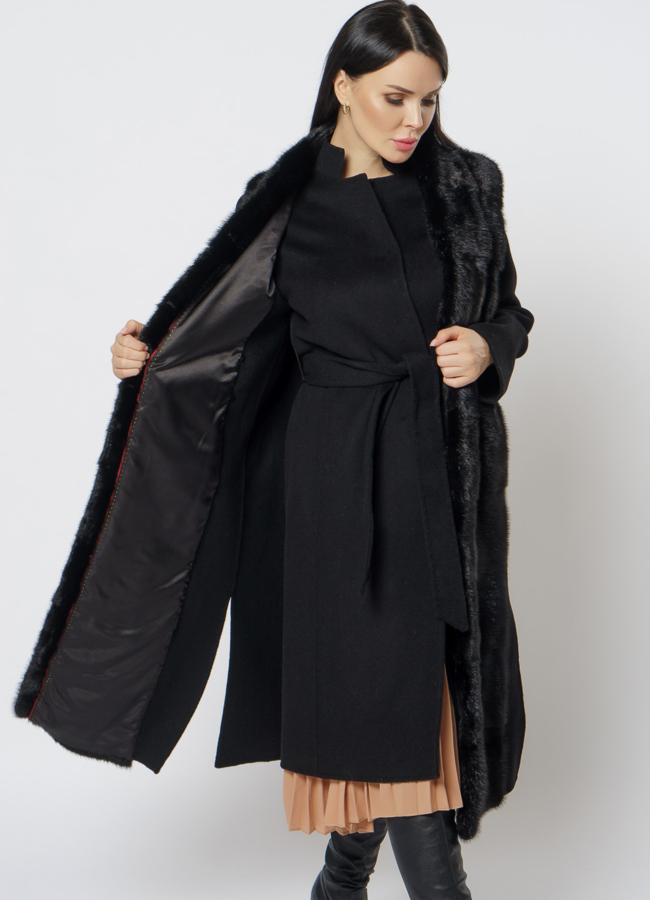 Пальто - жилет с мехом модель № 2300 универмаг малина