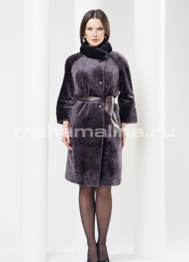 Шуба астраган, отделка норка модель № S-316 в кредит