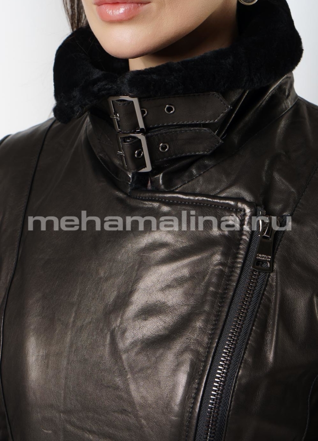 Куртка из натуральной кожи с воротником модель № 818 в рассрочку