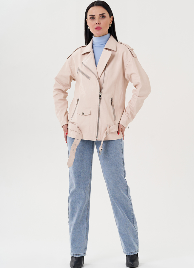 фото Куртка из светлой кожи модель № 24329 фото Куртка из светлой кожи модель № 24329