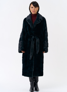 Зеленая шуба из норки