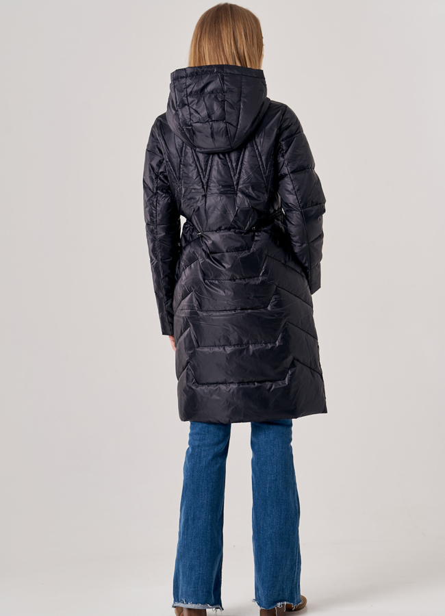 Полупальто женское черного цвета модель № 20599 в рассрочку