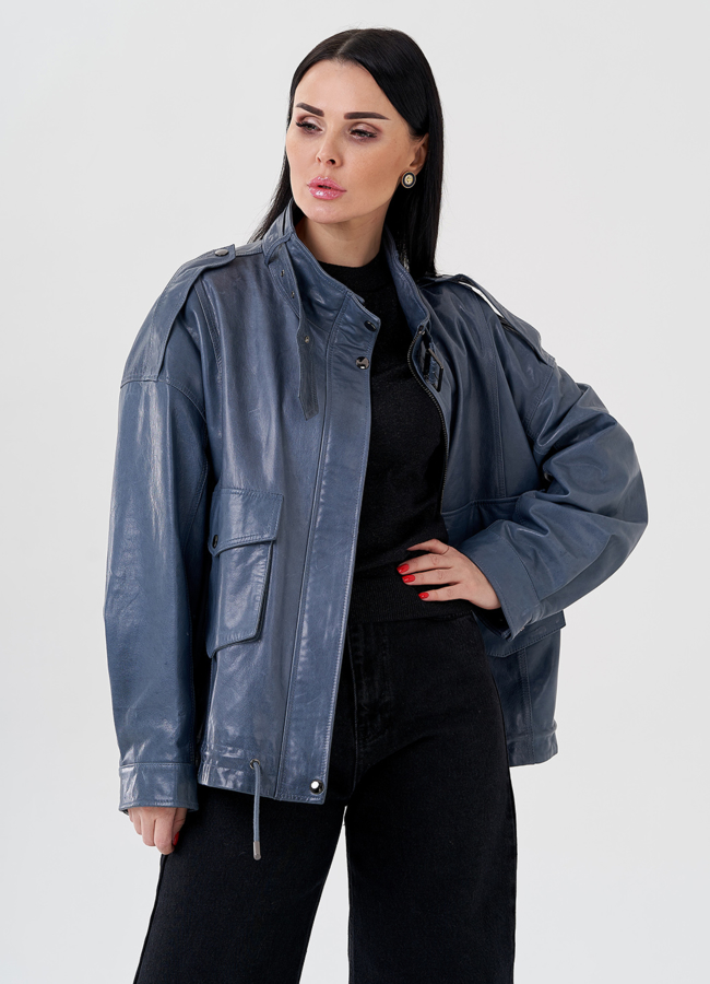 Женская куртка из натуральной кожи модель № 24088 в рассрочку