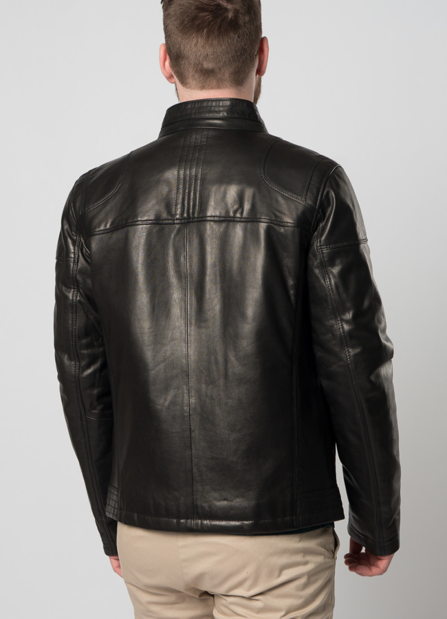 Кожаная куртка на молнии модель № 865 в кредит