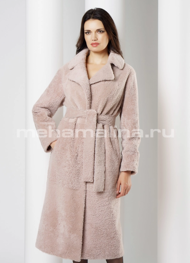 Пальто из астрагана модель № D-206 меха малина