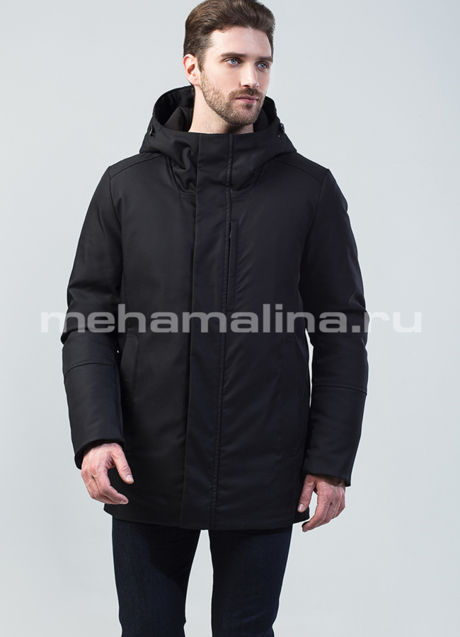 Пуховик мужской  модель № КМ-50 меха малина