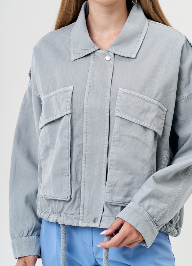 Светлая джинсовая куртка модель № 21244 в рассрочку