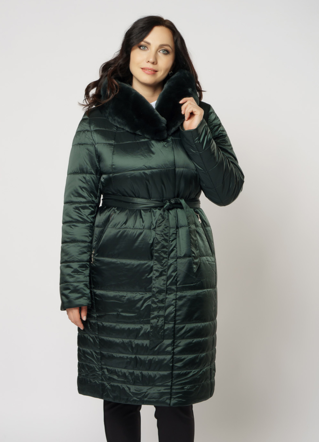 фото Пуховик с капюшоном с кроликом модель № 1963