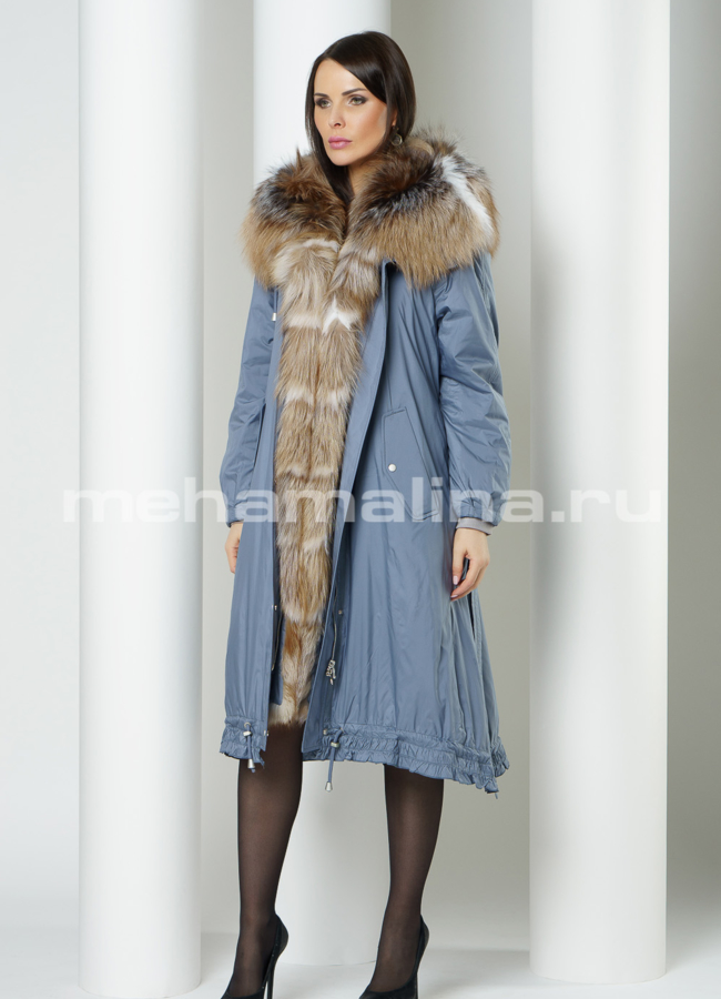 фото Парка с капюшоном отделка блюфрост, песец модель № 945
