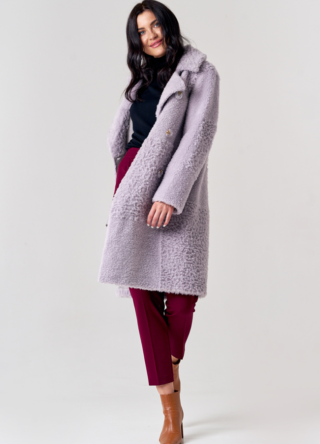 Двубортное пальто из шерсти модель № 21145 в рассрочку