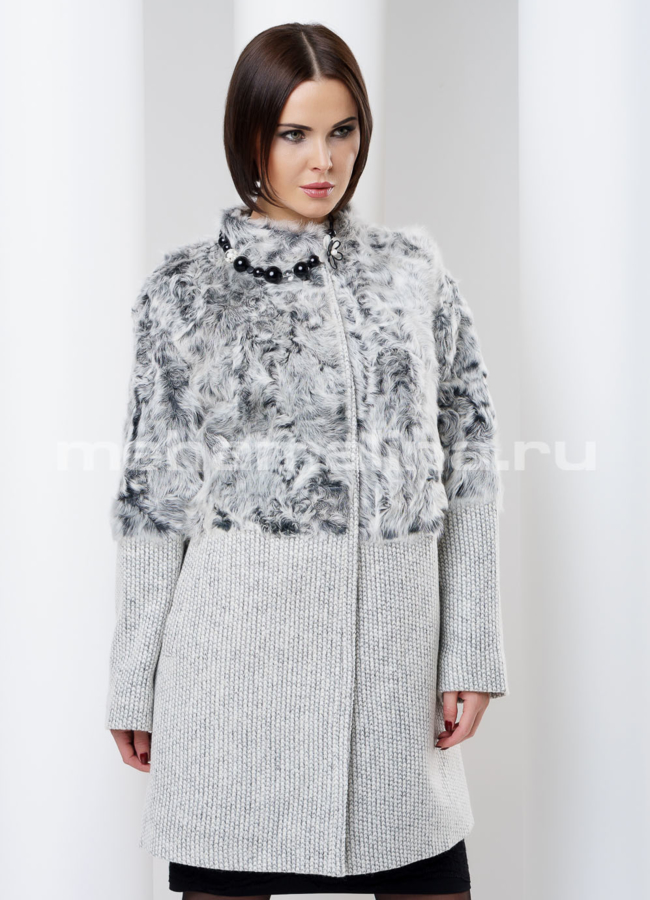 Пальто модель № BP-63 меха малина