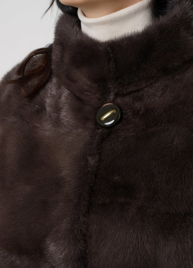 Укороченная шуба со стойкой  модель № 94515 в рассрочку