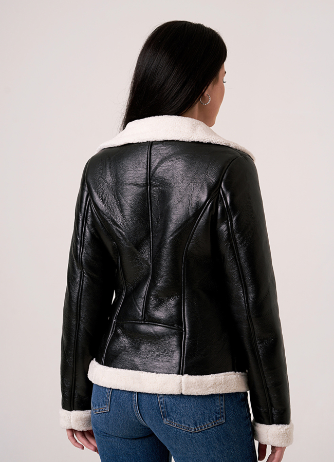 Дубленка косуха с белым мехом модель № 2133 в рассрочку