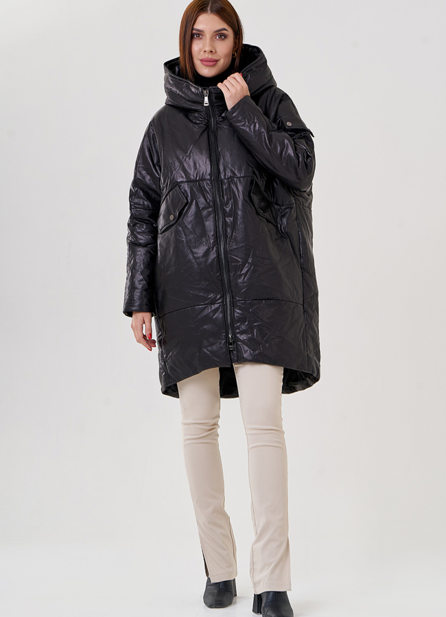 фото Пуховик из натуральной кожи модель № 79065 фото Пуховик из натуральной кожи модель № 79065