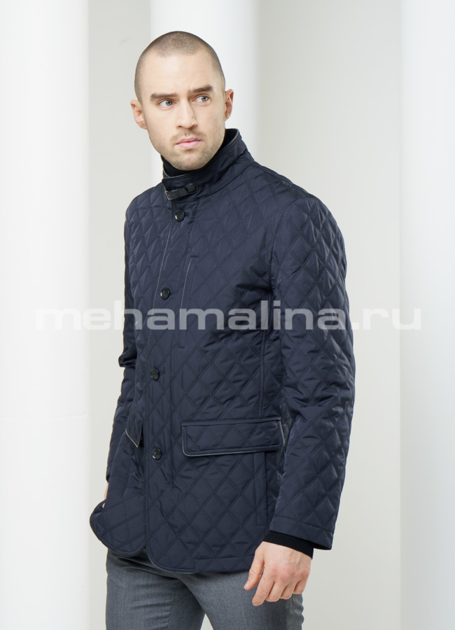 фото Куртка мужская синего цвета модель № KP-121