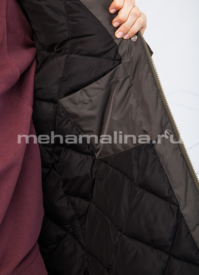 Тканевый пуховик-парка модель № П-193 в рассрочку
