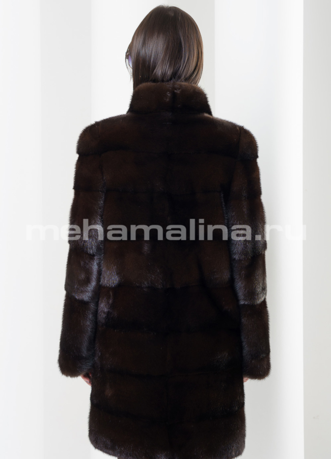 Шуба из норки, воротник стойка модель № S-433 в кредит