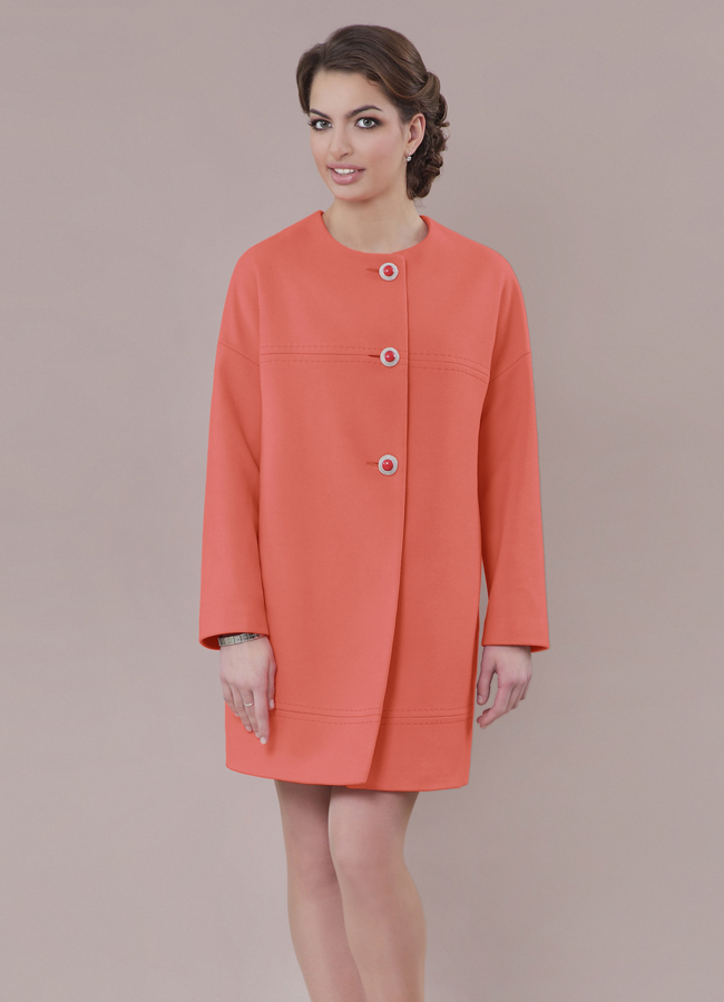 Пальто из турецкого велюра модель № М-369 меха малина