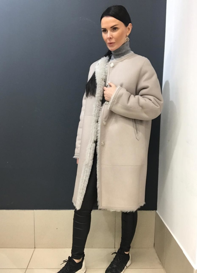 Двусторонняя дубленка из мериноса модель № 7678 в рассрочку