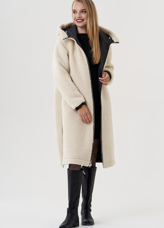 Женское пальто из верблюжьей шерсти  модель № 79175 универмаг малина