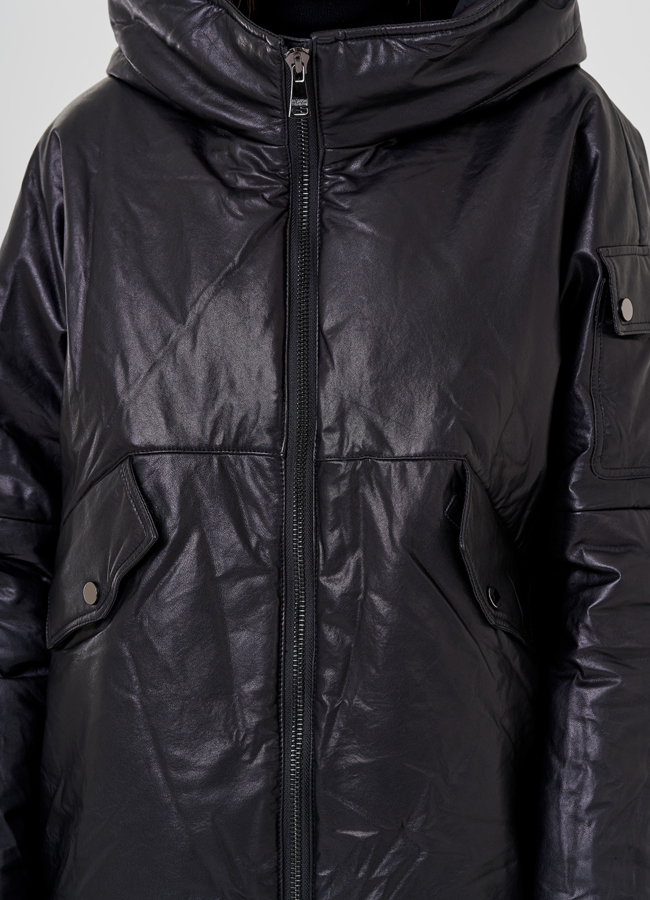 Пуховик из натуральной кожи модель № 79065 в рассрочку Пуховик из натуральной кожи модель № 79065 в рассрочку