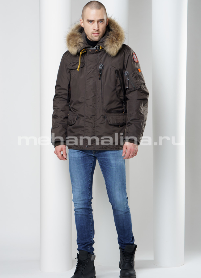 Пуховик мужской с капюшоном модель № KM-34 в рассрочку