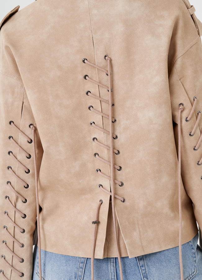 Женская куртка косуха из эко кожи  модель № 24447 универмаг малина