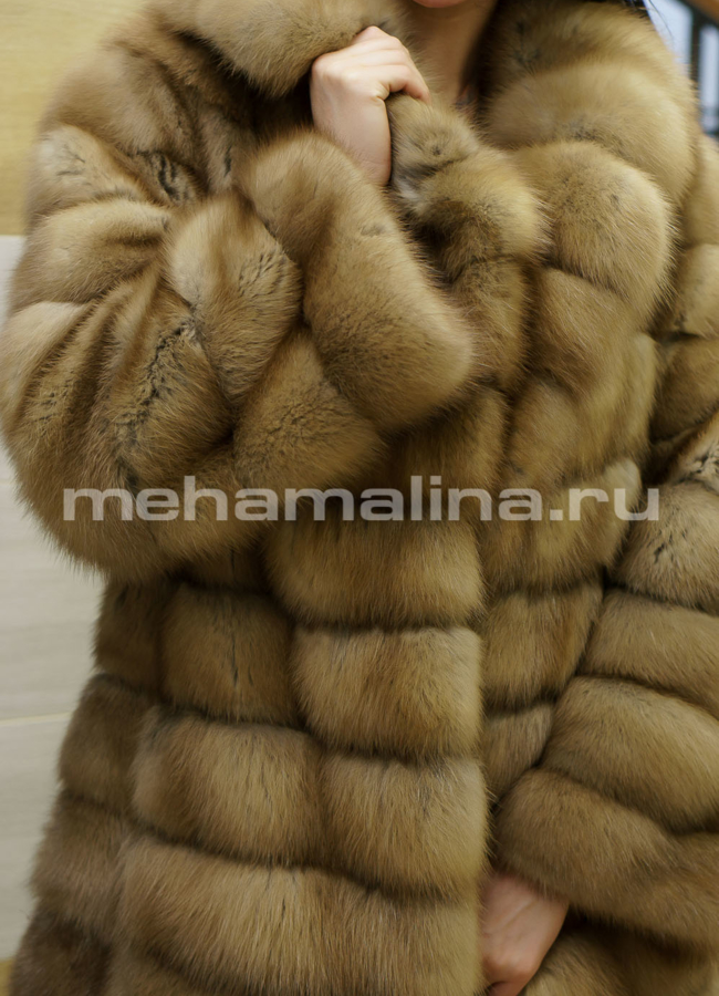 Шуба из меха куницы модель № S-704 универмаг малина