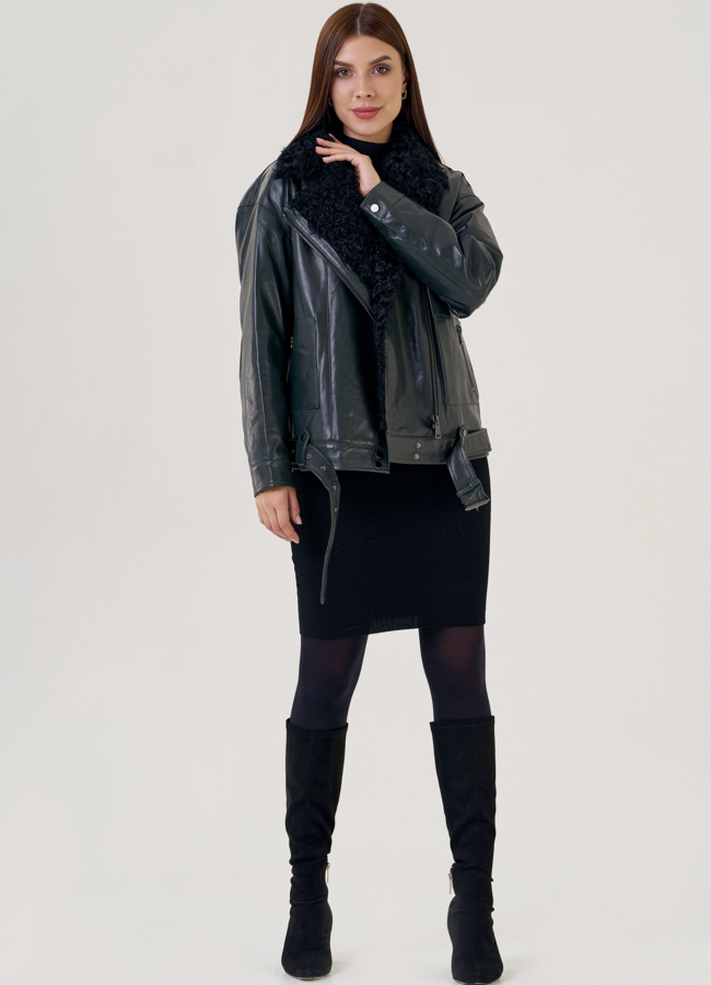 фото Куртка женская из натуральной кожи  модель № 23262