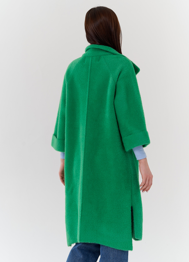 Кардиган свободного кроя зеленого цвета  модель № 10999 универмаг малина