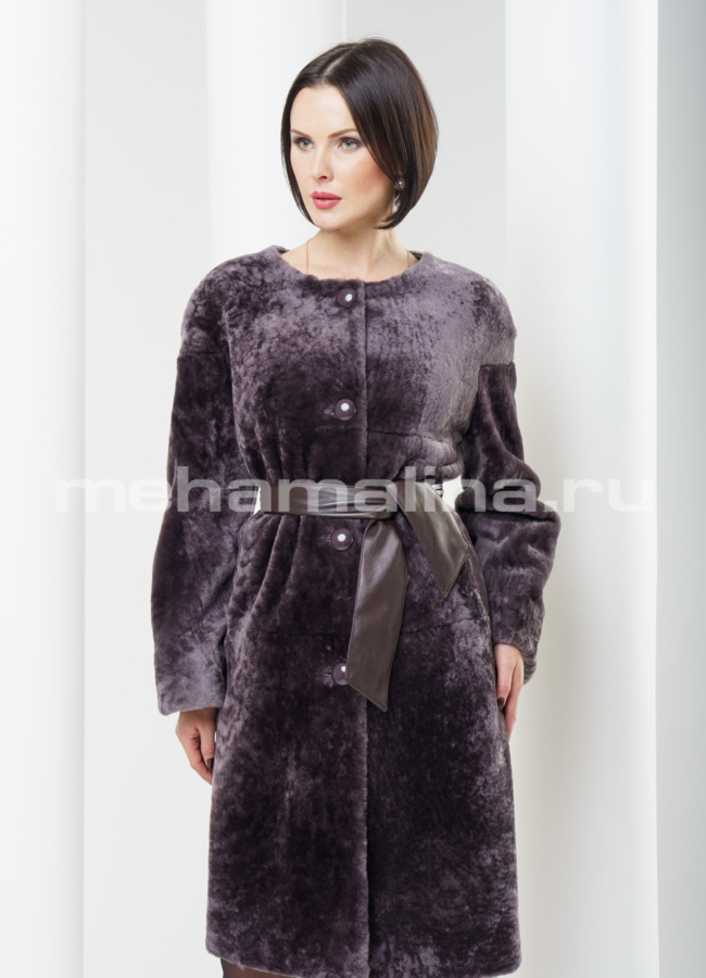Шуба из астрагана, съемный капюшон модель № S-315 в рассрочку
