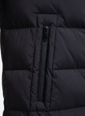 Мужской удлиненный пуховик с капюшоном