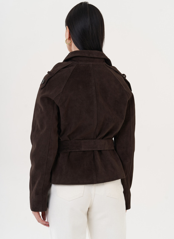 Куртка из замши с ремнем