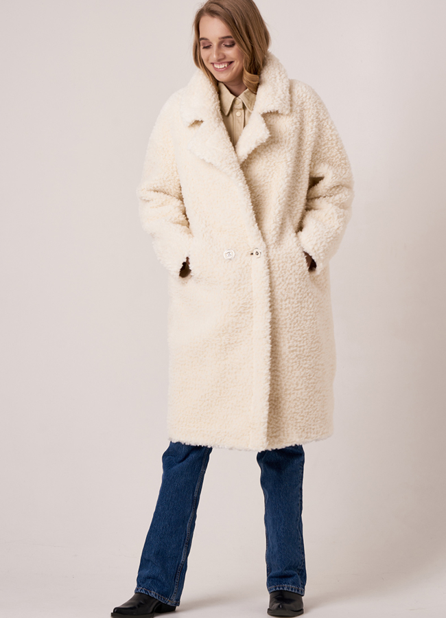 Пальто из шерсти с английским воротником модель № 19427 в рассрочку