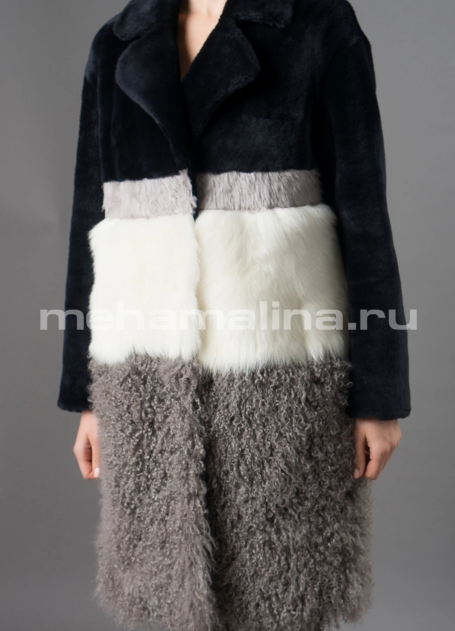 Дубленка Punto из овчины merino модель № 3347 универмаг малина