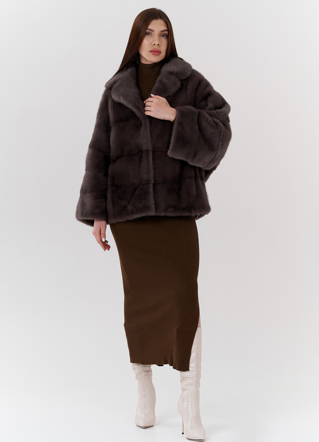 фото Куртка из норки с английским воротником  модель № 24227