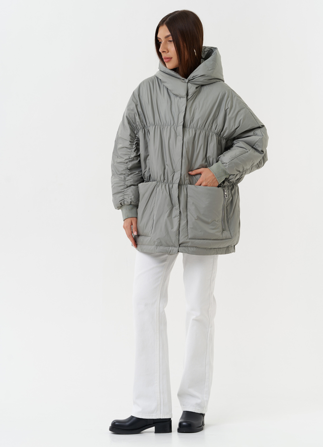 Оверсайз куртка с капюшоном модель № 27882 в кредит