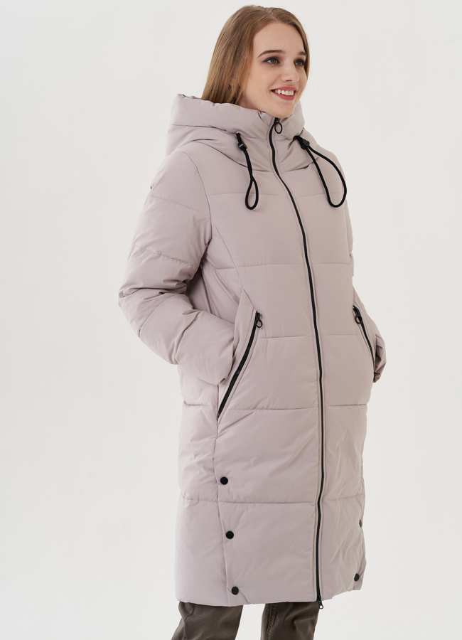 Женский пуховик с капюшоном  модель № 25718 универмаг малина