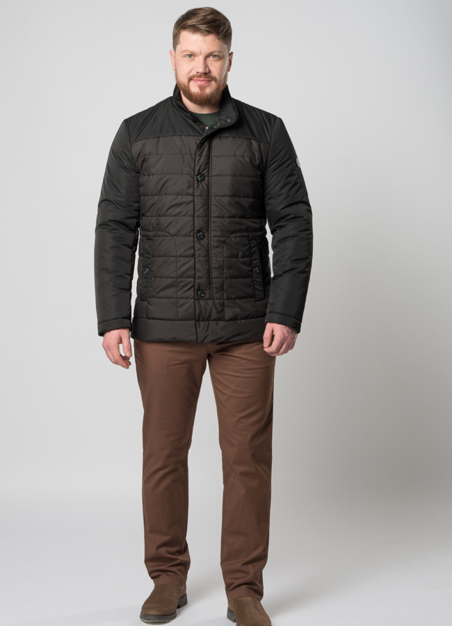 фото Мужская утепленная куртка черного цвета модель № H-330B